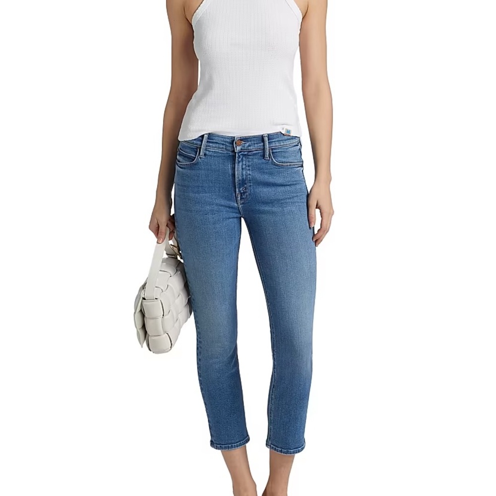 MOTHER The Mid Rise Dazzler Crop - Different Strokes Stretch Jeans Sz 33 NWT